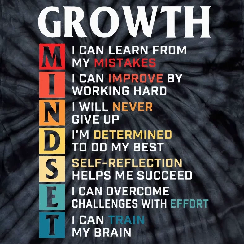 Growth Mindset Definition Motivational Quote Inspiration Tie-Dye T-Shirt