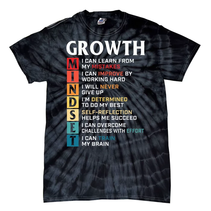 Growth Mindset Definition Motivational Quote Inspiration Tie-Dye T-Shirt