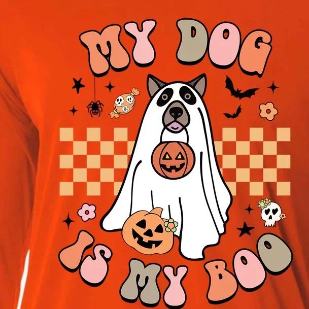 Groovy My Dog Is My Boo Cute Dog Lover Halloween Gift Cooling Performance Long Sleeve Crew