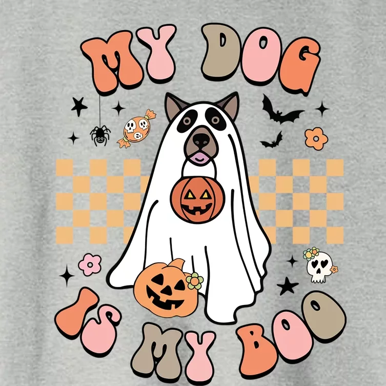 Groovy My Dog Is My Boo Cute Dog Lover Halloween Gift Women's Crop Top Tee