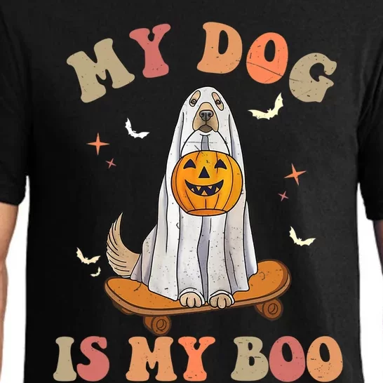 Groovy My Dog Is My Boo Ghost Dog Halloween Costume Gift Pajama Set