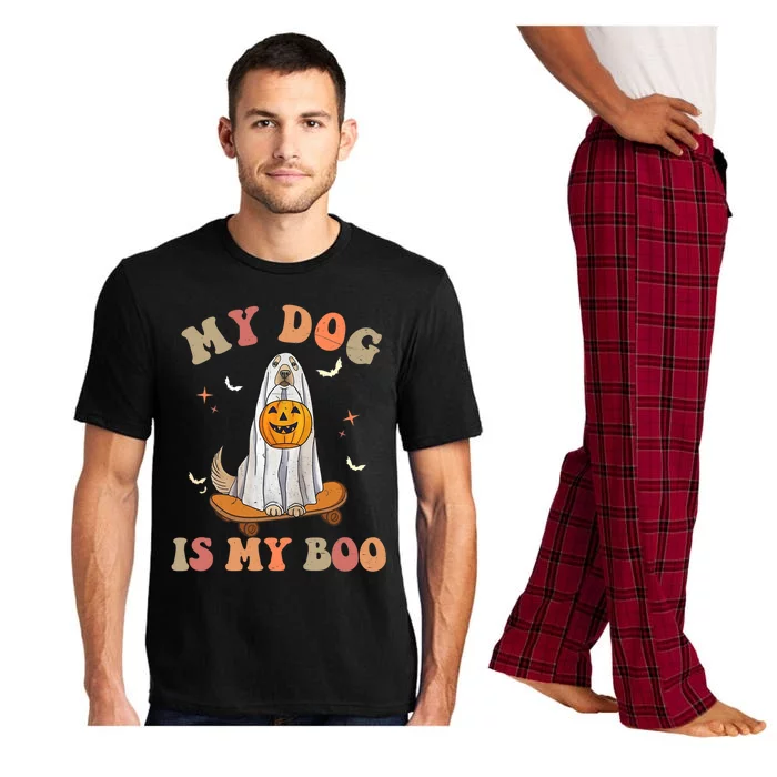 Groovy My Dog Is My Boo Ghost Dog Halloween Costume Gift Pajama Set