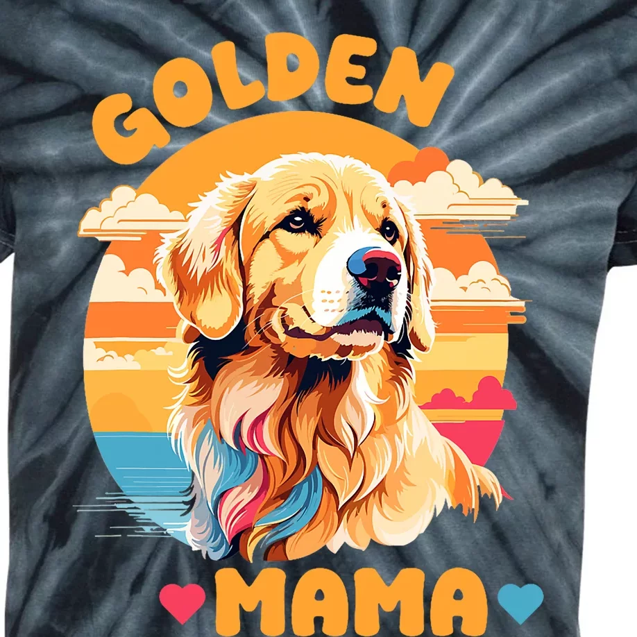 Golden Mama Design Proud Golden Retriever Lover And Dog Kids Tie-Dye T-Shirt