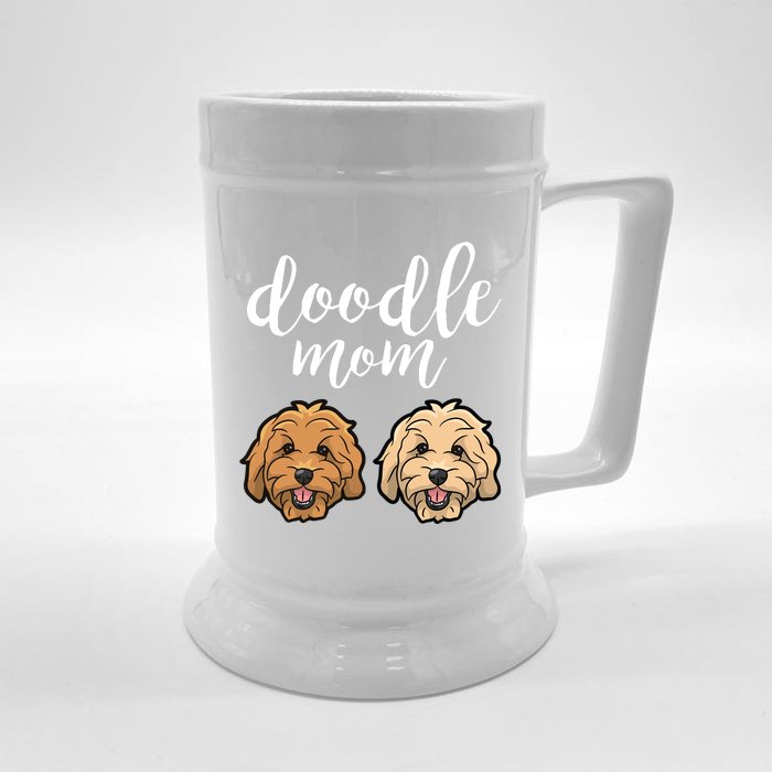 Goldendoodle Mom - Doodle Mom Cute Golden doodle Front & Back Beer Stein