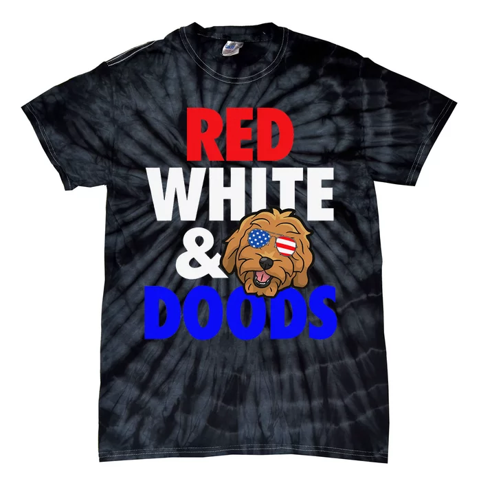 Goldendoodle Mom Dad 4th of July Doodle Dog Tie-Dye T-Shirt