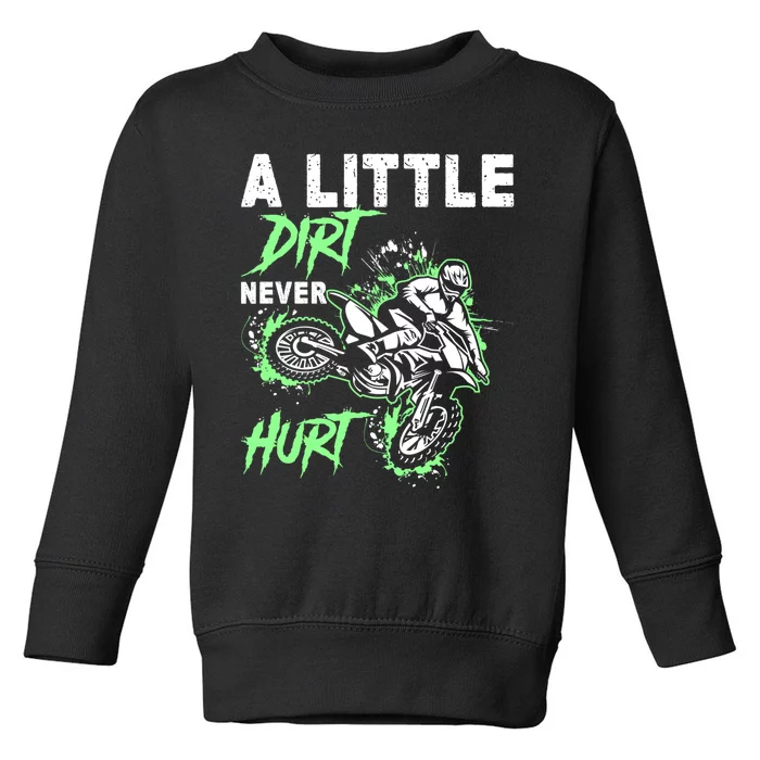 Green Motorcycle Dirt Bike Mx Motocrosss Boy Toddler Sweatshirt