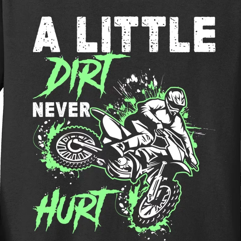 Green Motorcycle Dirt Bike Mx Motocrosss Boy Kids Long Sleeve Shirt