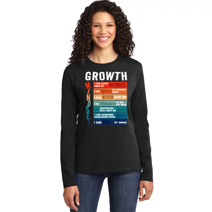 Growth Mindset Definition Motivational Quote Inspiration Ladies Long Sleeve Shirt