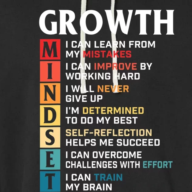 Growth Mindset Definition Motivational Quote Inspiration Garment-Dyed Fleece Hoodie