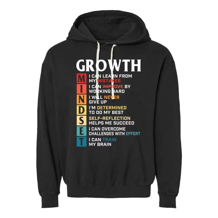 Growth Mindset Definition Motivational Quote Inspiration Garment-Dyed Fleece Hoodie