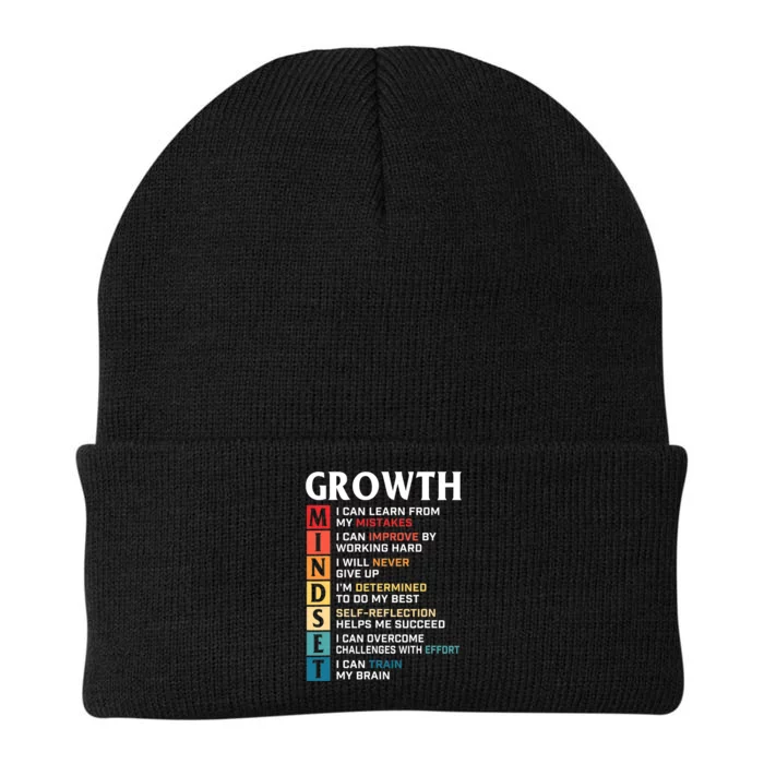 Growth Mindset Definition Motivational Quote Inspiration Knit Cap Winter Beanie