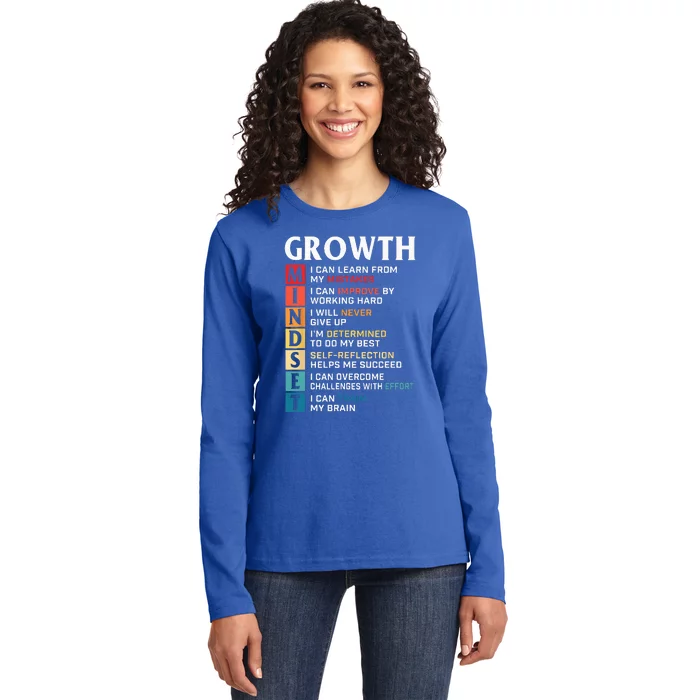 Growth Mindset Definition Motivational Quote Inspiration Ladies Long Sleeve Shirt