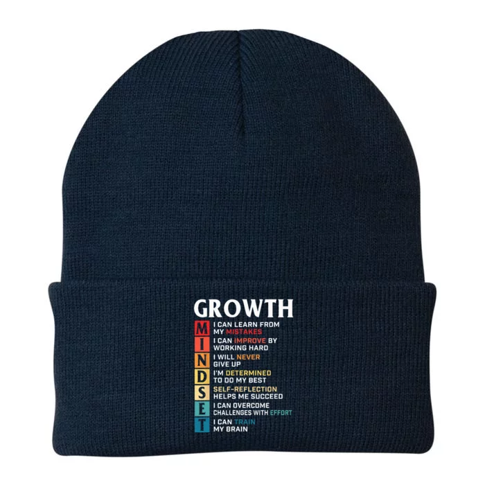 Growth Mindset Definition Motivational Quote Inspiration Knit Cap Winter Beanie