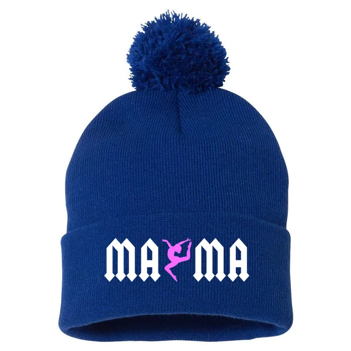 Gymnastics Mama Design For Tumbling Mom Gymnast Support Gift Pom Pom 12in Knit Beanie