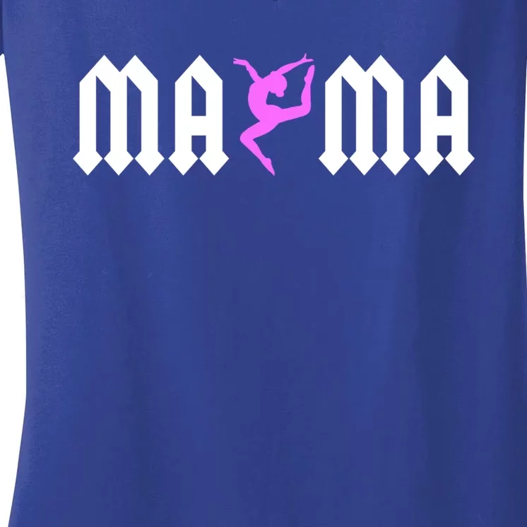 Gymnastics Mama Design For Tumbling Mom Gymnast Support Gift Women's V-Neck T-Shirt