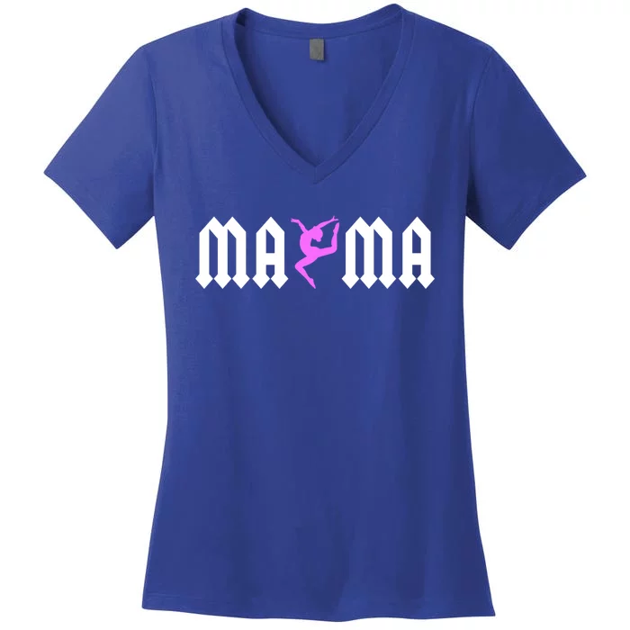 Gymnastics Mama Design For Tumbling Mom Gymnast Support Gift Women's V-Neck T-Shirt