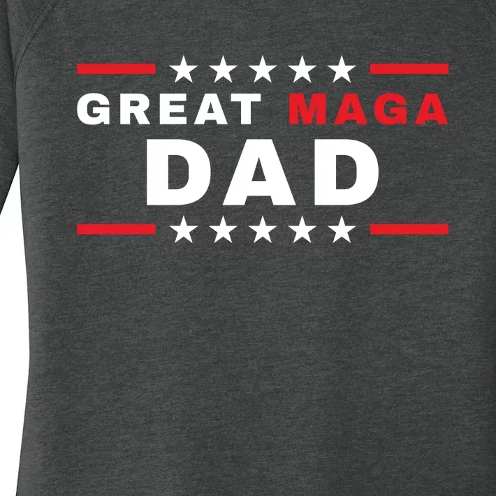 Great MAGA DAD Father's Day Gift Trump Supporter Birthday Women's Perfect Tri Tunic Long Sleeve Shirt