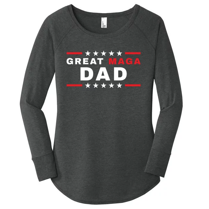 Great MAGA DAD Father's Day Gift Trump Supporter Birthday Women's Perfect Tri Tunic Long Sleeve Shirt