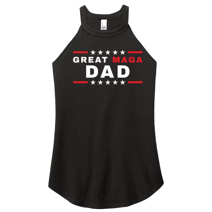 Great MAGA DAD Father's Day Gift Trump Supporter Birthday Women’s Perfect Tri Rocker Tank