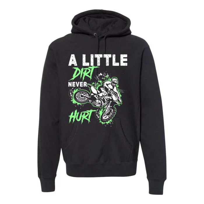 Green Motorcycle Dirt Bike Mx Motocrosss Boy Premium Hoodie