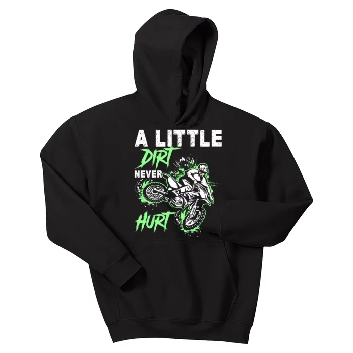 Green Motorcycle Dirt Bike Mx Motocrosss Boy Kids Hoodie