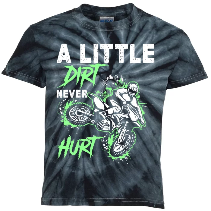 Green Motorcycle Dirt Bike Mx Motocrosss Boy Kids Tie-Dye T-Shirt