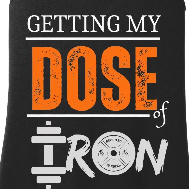 Getting My Dose Of Iron Workout Motivation Ladies Essential Tank