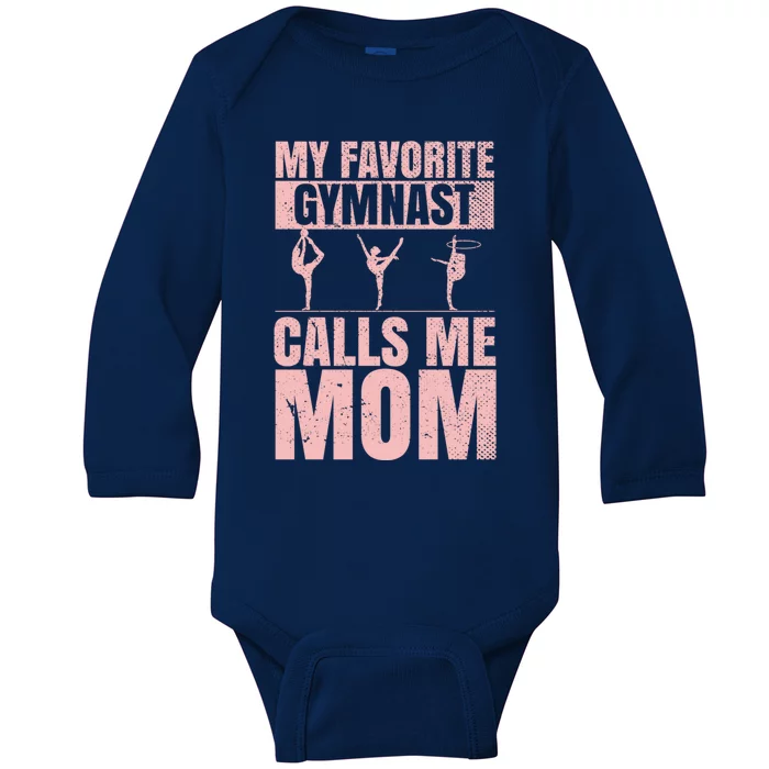 Gymnastics Mothers Day Acrobatic Sport Mom Gymnast Gift Baby Long Sleeve Bodysuit