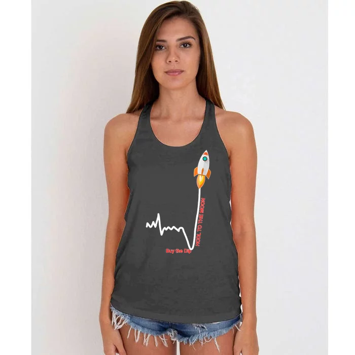 GME Stock AMC Hold To The Moon Buy The Dip Women's Knotted Racerback Tank