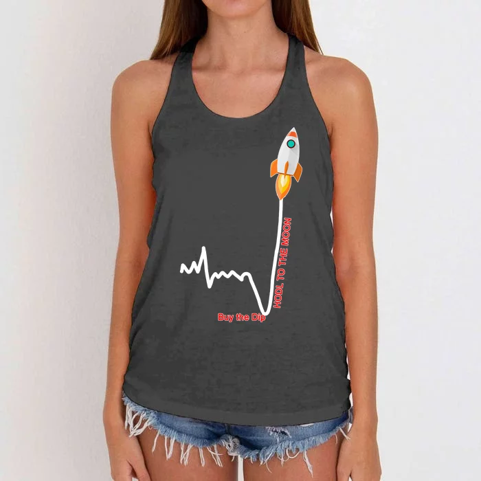 GME Stock AMC Hold To The Moon Buy The Dip Women's Knotted Racerback Tank