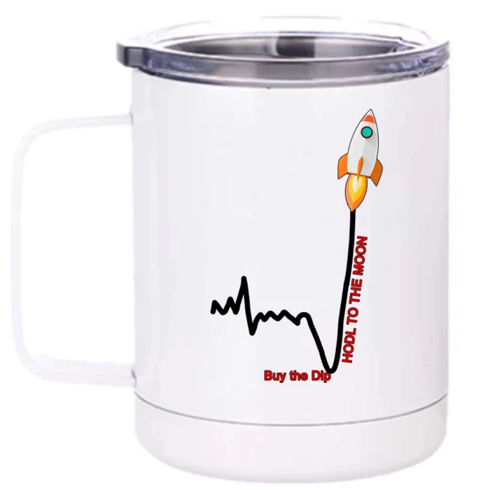 GME Stock AMC Hold To The Moon Buy The Dip Front & Back 12oz Stainless Steel Tumbler Cup