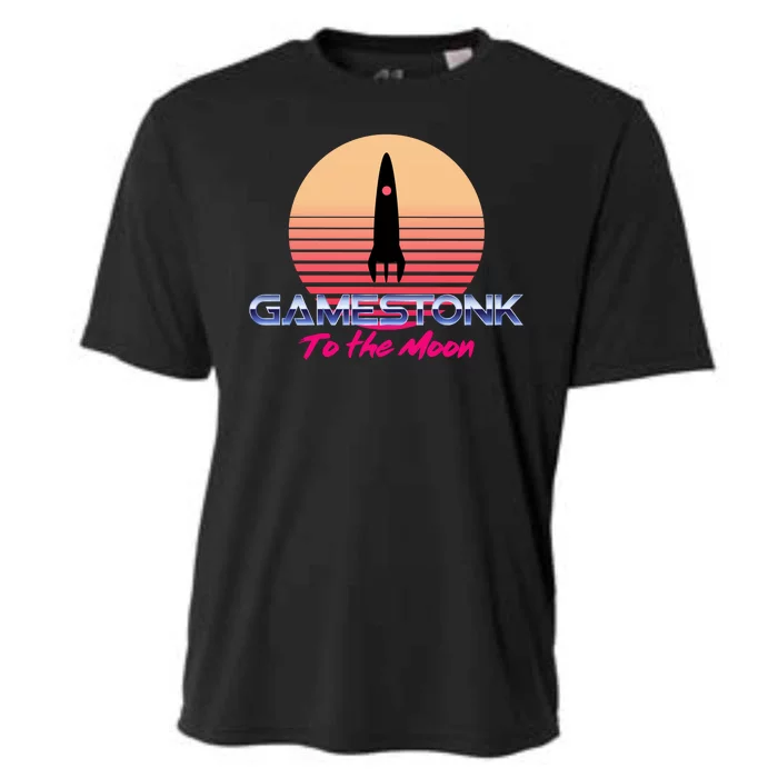 $GME Ticker Rocket Moon Gamestonk GME Gamestick Cooling Performance Crew T-Shirt