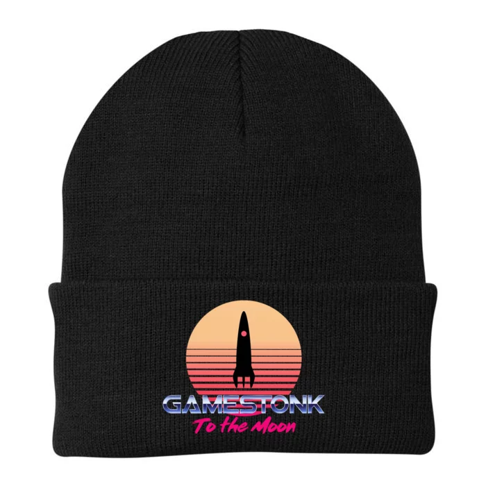 $GME Ticker Rocket Moon Gamestonk GME Gamestick Knit Cap Winter Beanie