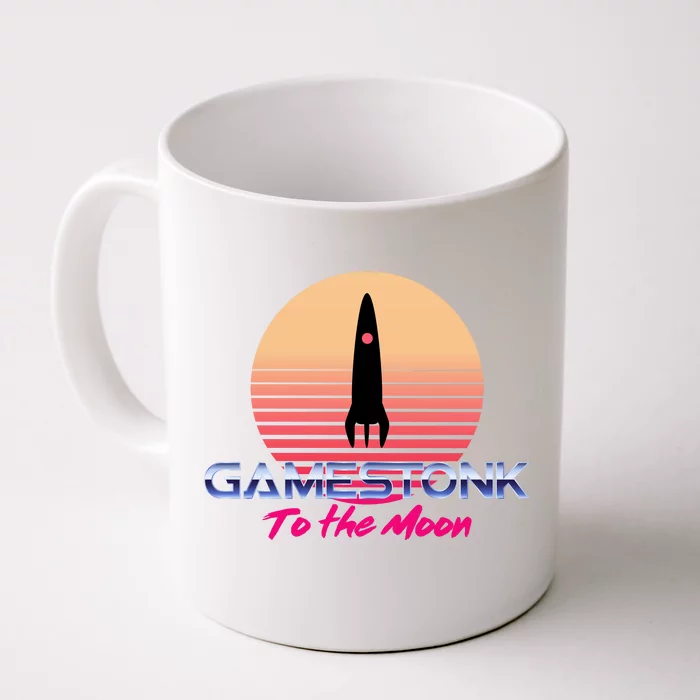 $GME Ticker Rocket Moon Gamestonk GME Gamestick Front & Back Coffee Mug