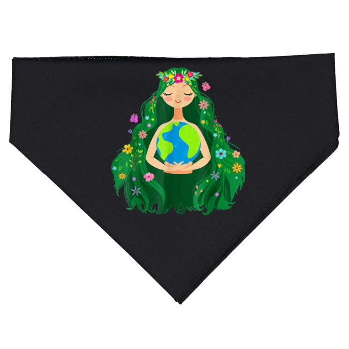 Green Mother Earth Day Save Our Planet USA-Made Doggie Bandana