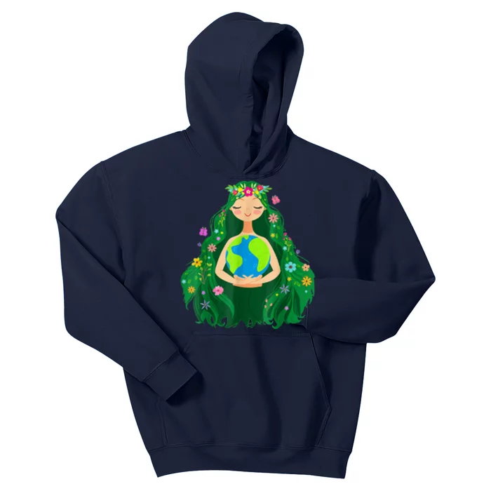 Green Mother Earth Day Save Our Planet Kids Hoodie