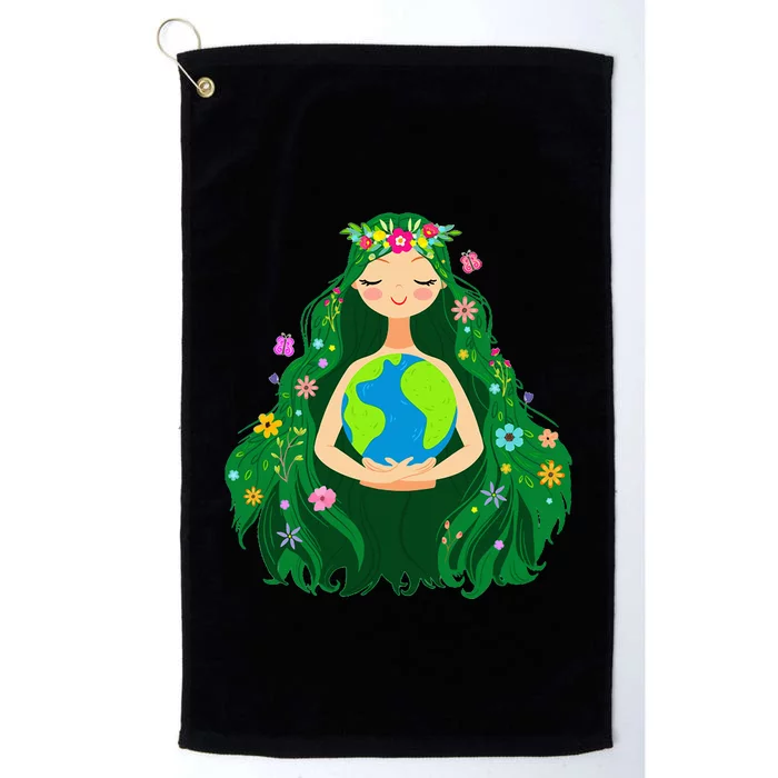 Green Mother Earth Day Gaia Save Our Planet Platinum Collection Golf Towel