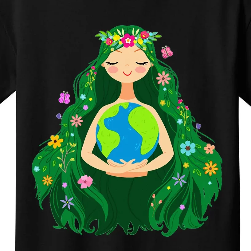 Green Mother Earth Day Gaia Save Our Planet Kids T-Shirt