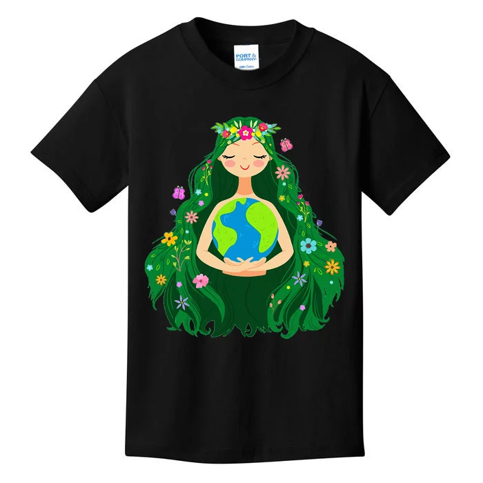 Green Mother Earth Day Gaia Save Our Planet Kids T-Shirt