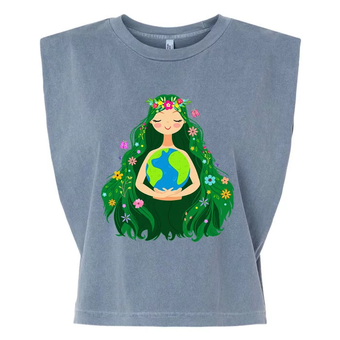 Green Mother Earth Day Gaia Save Our Planet Garment-Dyed Women's Muscle Tee