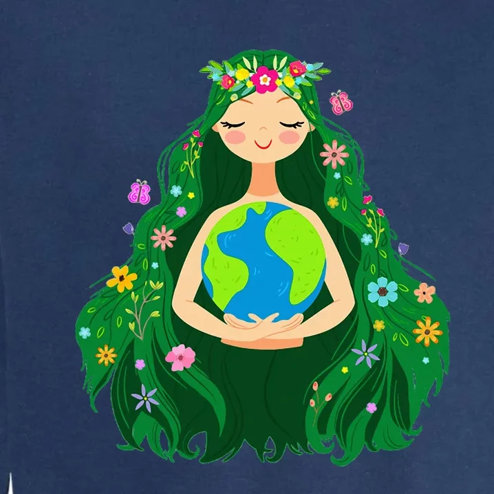 Green Mother Earth Day Gaia Save Our Planet Garment-Dyed Sweatshirt