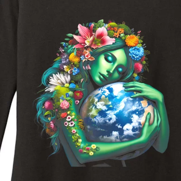 Green Mother Earth Day Womens CVC Long Sleeve Shirt