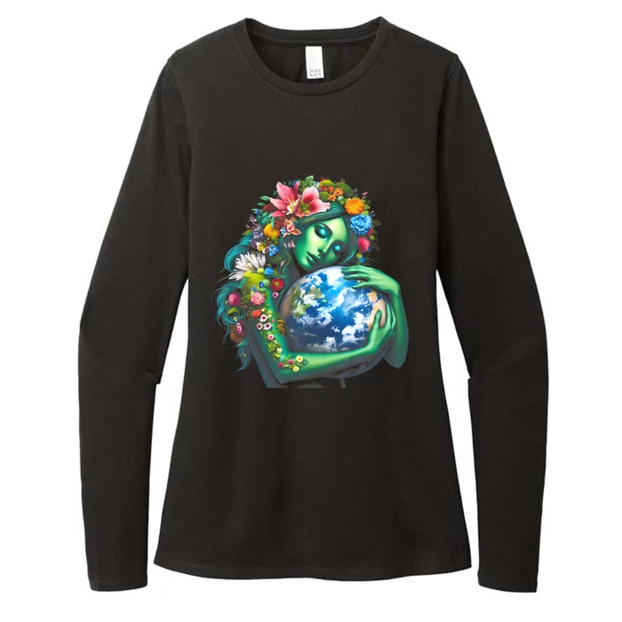 Green Mother Earth Day Womens CVC Long Sleeve Shirt