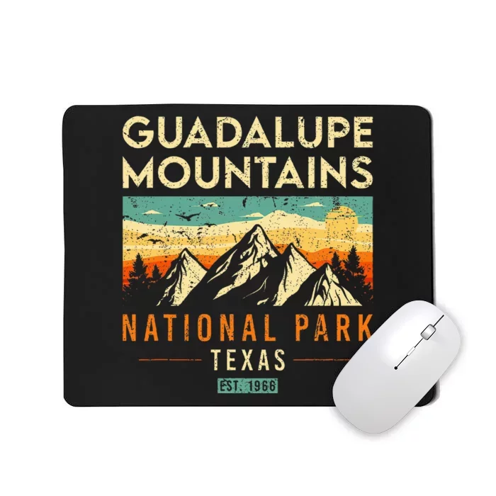 Guadalupe Mountains Est 1966 Texas Retro National Park Mousepad