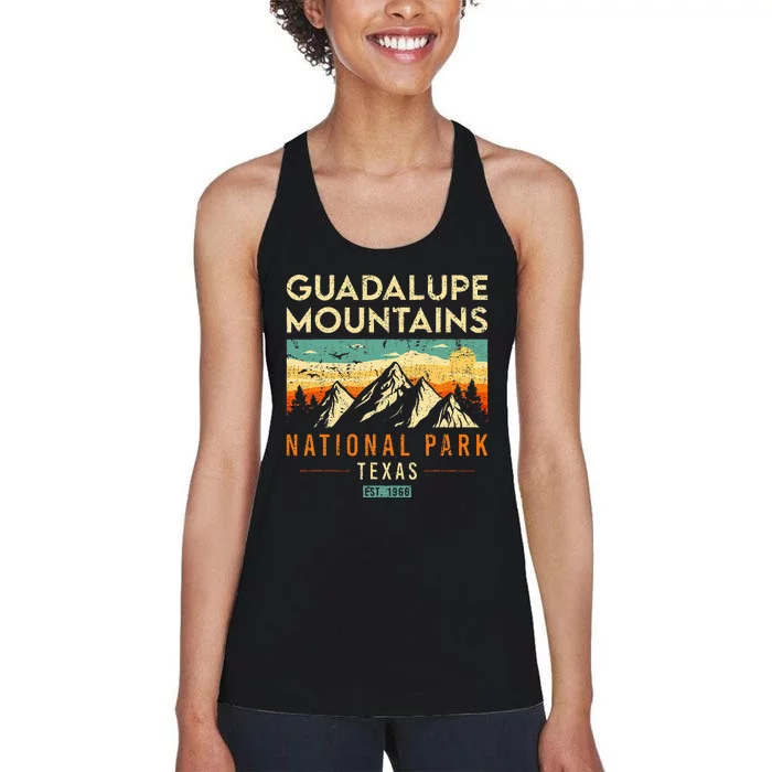 Guadalupe Mountains Est 1966 Texas Retro National Park Women's Racerback Tank