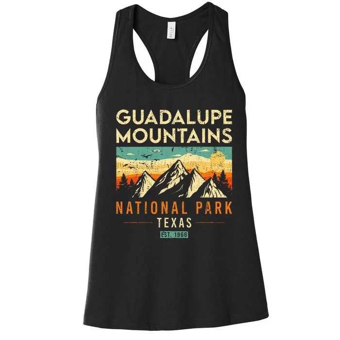 Guadalupe Mountains Est 1966 Texas Retro National Park Women's Racerback Tank