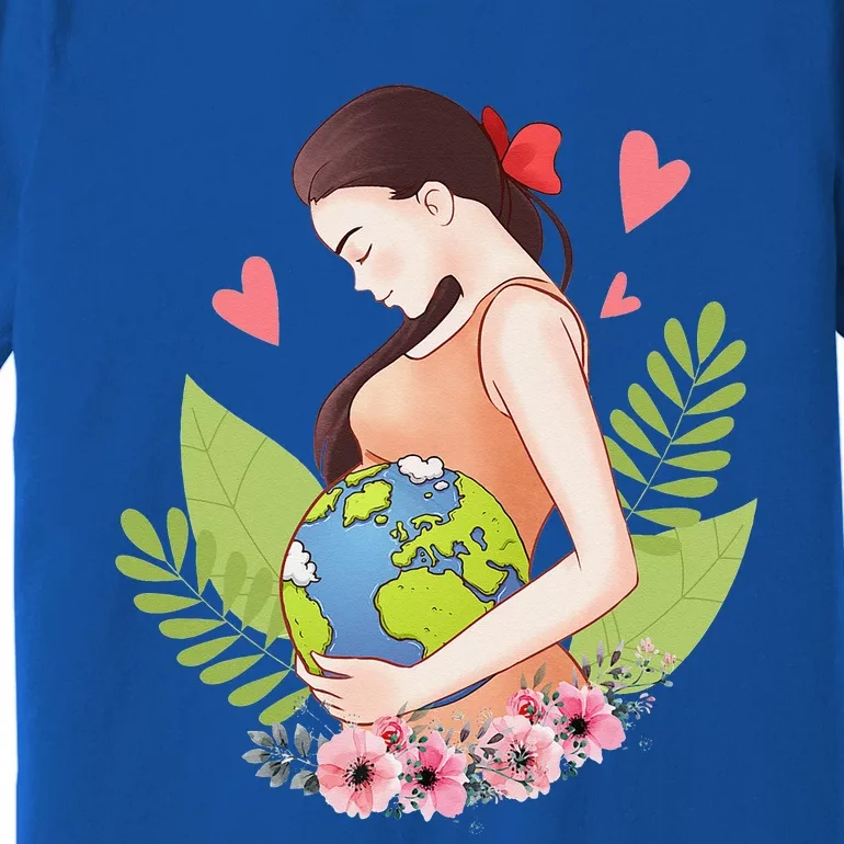 Green Mother Earth Day Save Our Planet Happy Pregnant Premium T-Shirt