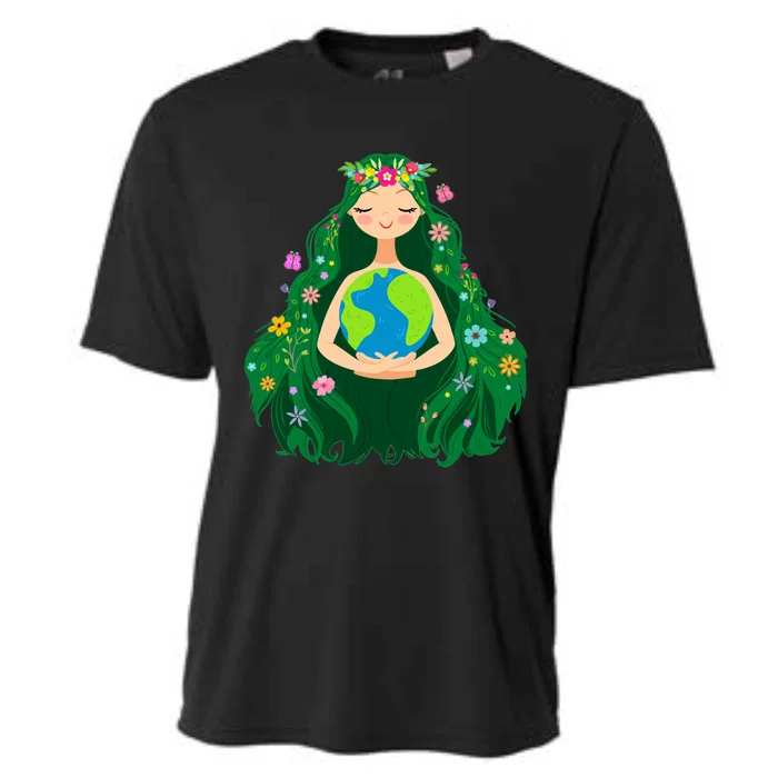 Green Mother Earth Day Gaia Save Our Planet Cooling Performance Crew T-Shirt