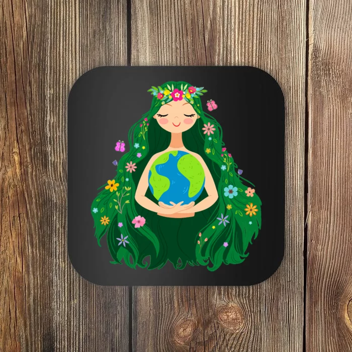 Green Mother Earth Day Gaia Save Our Planet Coaster