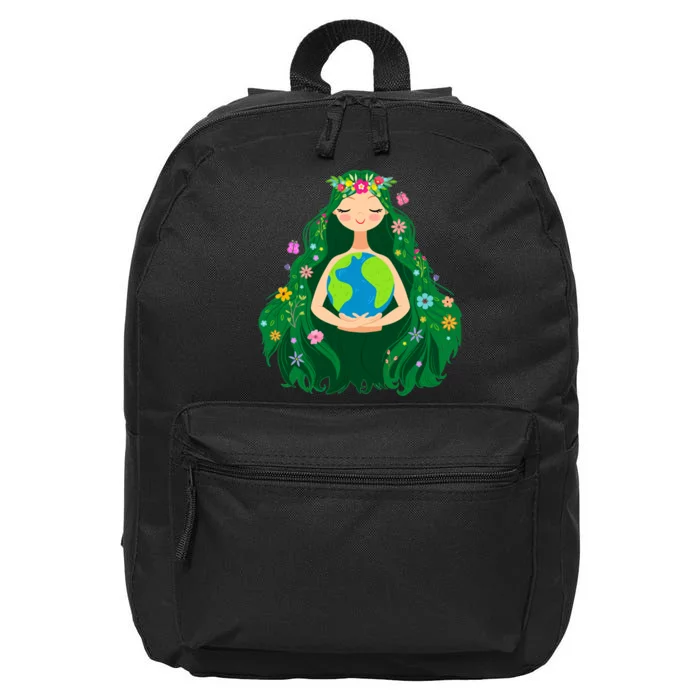 Green Mother Earth Day Gaia Save Our Planet 16 in Basic Backpack